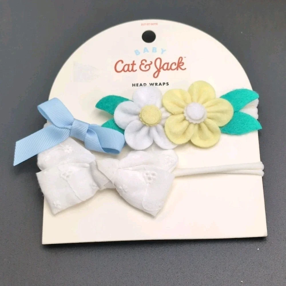 Cat & Jack Baby Girl's 3 Headbands New!